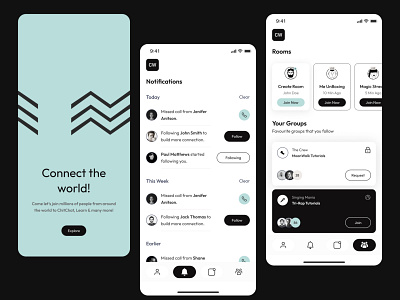 Connect the World - ChitChat & Learning App application chitchat app design figma room ui uiux