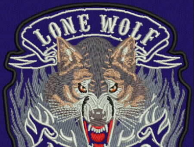 Lone Wolf Logo sew design emblem embroidered patch embroidery embroidery digitizing illustration logo vector