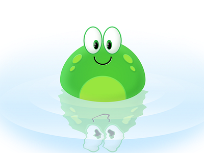 Happy Frog Illustration cartoon character cute frog happy illustration layer styles photoshop reflection shape layers shapes water