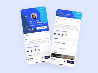 Investment Social Network App - Investor Profile app business colourful finances financial financial app invest investor ios app design mobile app mobile ui ui ux