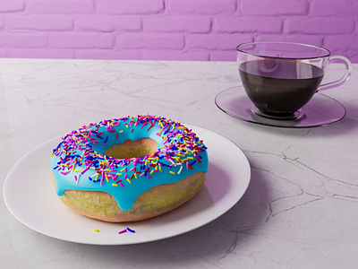 Donut 🍩 with some coffee, Blender