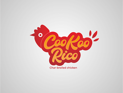 Chicken fast food design logo minimal vector