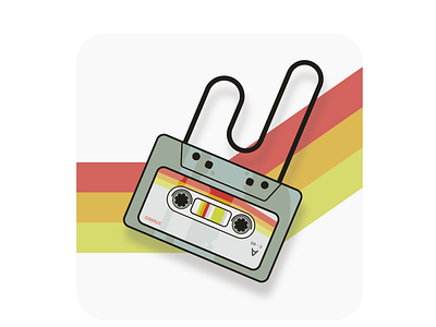 Compact Cassette illustration minimal vector