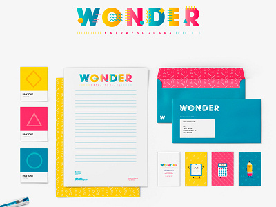 WONDER brand brand identity design graphic illustration logo school typography vector wonder