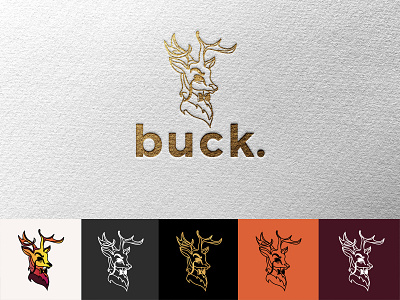 Buck. agency branding design deer gold lineart logo
