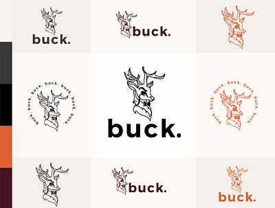 Logo for Buck animal branding design deer design logo logotype nature orange