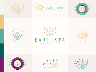 Earth Spa beautiful branding branding design design earth flawless flower logo luxury nature spa vector woman