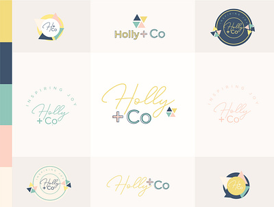 Holly + Co branding branding design colors cute femenine girlboss logo vector woman