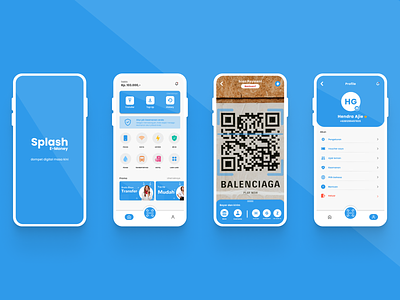 Splash E-Money Design Exploration app banten banten indonesia branding design illustration serang banten typography ui ui ux