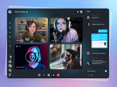 Video Conferencing Platform app call chat conference dark dark mode face time facetime meating meating app room skype ui user interface ux video video call video conference web design zoom