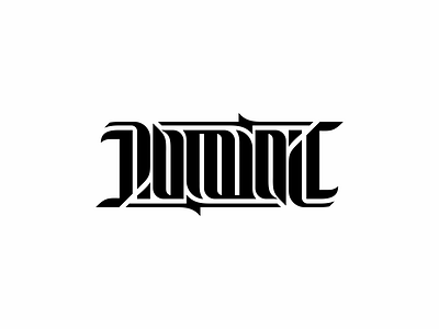 Dominic ambigram black design dominic logo music rock
