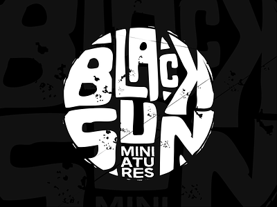 Black Sun Miniatures art black branding desig grunge logo miniatures sun
