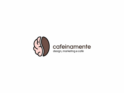 Cafeinamente black brain brown café coffee design logo marketing mente
