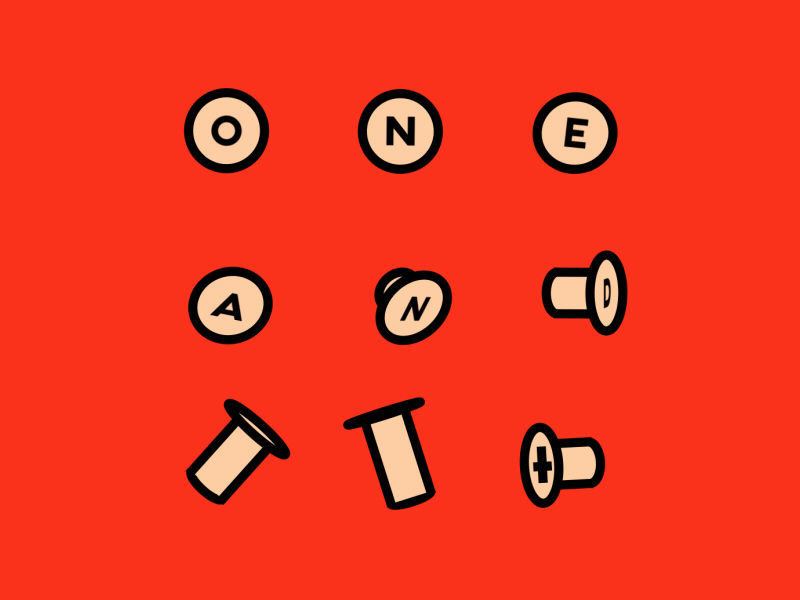 One and Two animation illustration loop micro interaction motion motion design motion graphics plus screw typography