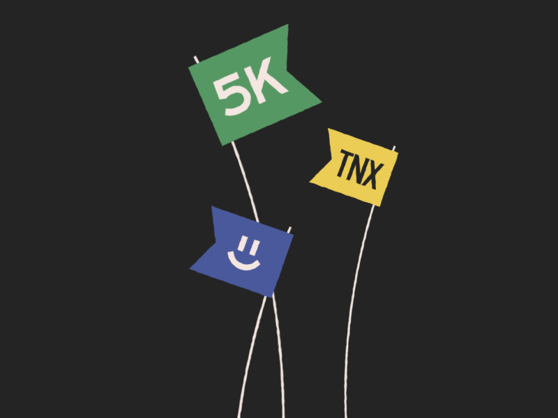 TNX 5K ツ 5k animation branding flag flags gif graphic design illustration instagram loop motion design motion graphics tnx