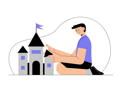 Vectober 15: Outpost castle child flat graphic design illustration illustrator inktober2020 minimal outpost vectober2020 vector