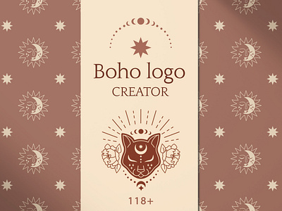 Boho logo creator boho branding creator design flat illustration illustrator logo minimal vector