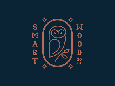 Smart Wood identity design design illustration logo owl vector wood