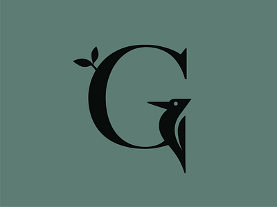 G is for Genys (Woodpecker) branding design identitydesign illustrator letterg logo minimal vector woodpecker