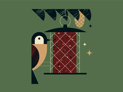Winter Treats bird feeder design illustration minimal vector winter winterbird