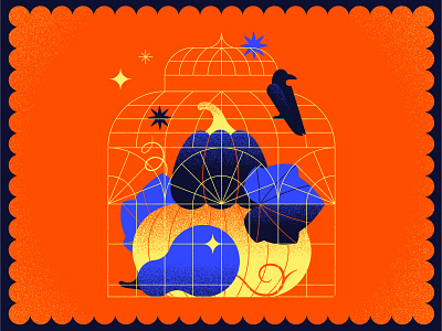 One more Halloween pic #1 autumn crow greenhouse halloween illustration illustrator pattern pumpkin vaiva jalo vector