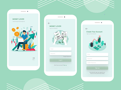 Financial App app art branding design flat graphic design illustration illustrator ui ux vector