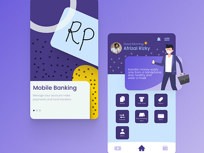 Mobile Banking Application app art design flat graphic design illustration illustrator ui ux vector