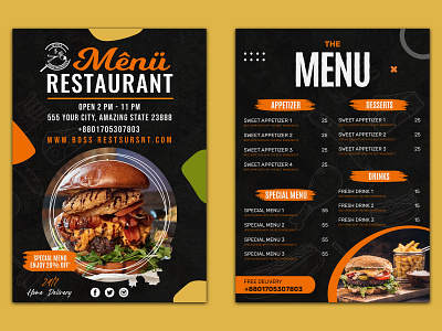 RESTAURANT MENU banner design branding burger burger post facebook post fastfood banner flyer design food menu graphic design instagram post menu design poster design print print design restaurant banner restaurant flyer restaurant menu restaurant post restaurant poster social media post