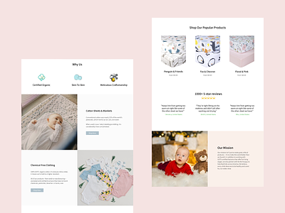Redesign the Home Page For An Organic Baby Brand branding landing page web design