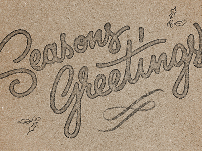 Seasons Greetings Letters hand hand lettering lettering script vector