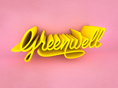 Greenwell 3d brush cinema4d hand lettering lettering script vector
