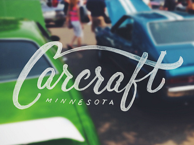 Carcraft Minnesota brush lettering dust grit hand lettering texture type