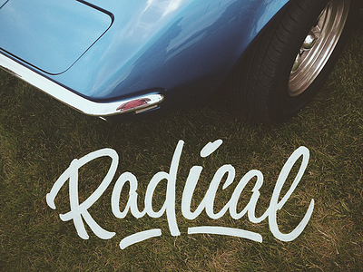 Rad Old Car brush lettering dust grit hand lettering texture type