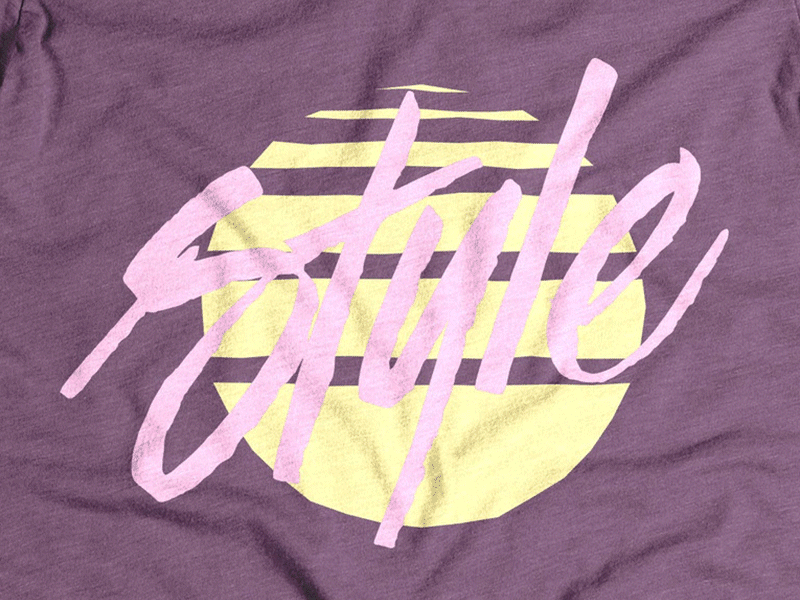 80's Style Tee 80s bright hand lettering neon rad retro script shirt type typography vintage