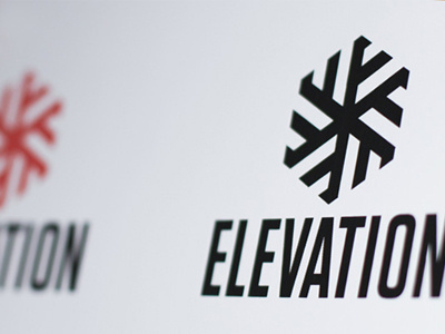 Elevation Identity elevation helicopter identity logo snowboarding snowflake type typography