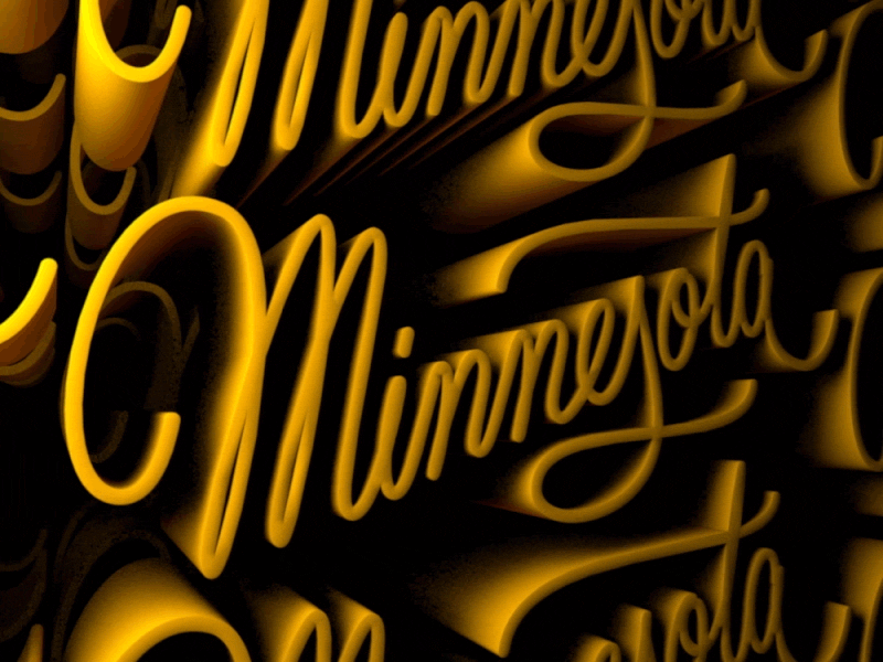 Minnesota Forever 3d animation cinema4d extruded gif hand lettering minnesota type typography