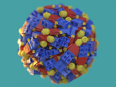 Lego Ball 3d ball cinema4d dynamics lego render