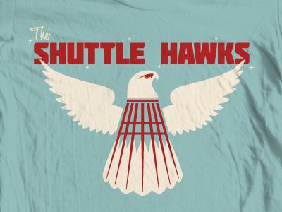 Shuttle Hawks Blue america badminton blue hawks red shuttle white