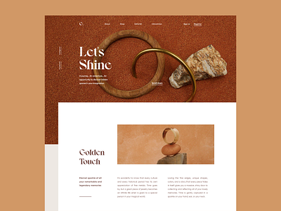 Gold artdirection bold brand clean design digital fashion images jewelry layout minimal product typography ui ux visual web