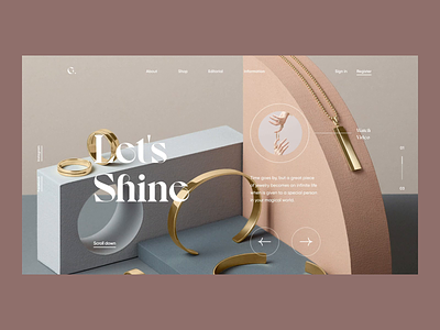 Let's Shine animation artdirection brand clean design digital fashion images jewelry landing landingpage layout product simple smooth transitions typography ui ux website