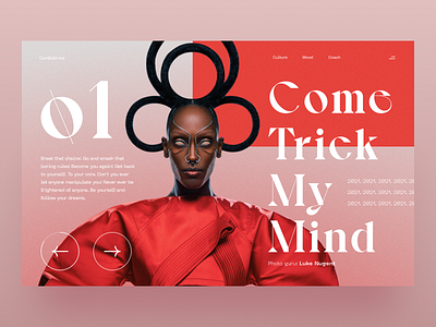 Confidence app artdirection bold brand clean design digital gradient images landing layout minimal product simple typography ui ux visual website