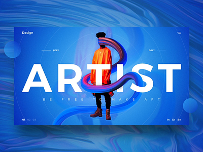 Artist UI abstrack artist design gradient landing simple typography ui ux web desgin website