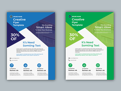 Creative Flyer Design Template banner blue flyer design branding clean design flowers flyer flyer design flyer template green flyer illustration illustrator flyer vector