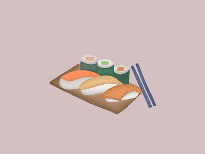 Sushi Illustration branding cute art design food and drink food app food illustration illustration logo sushi logo typography vector