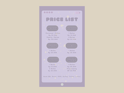 Price List Design by Seawork Official on Dribbble
