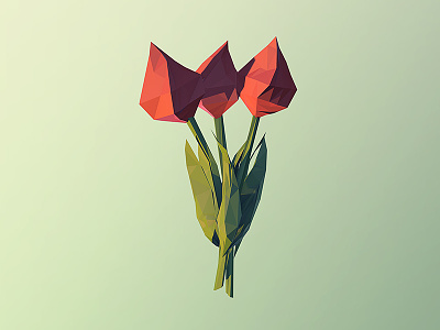 Digital Tulips 3d c4d cgi cinema 4d flower illustration low poly lowpoly render tulip