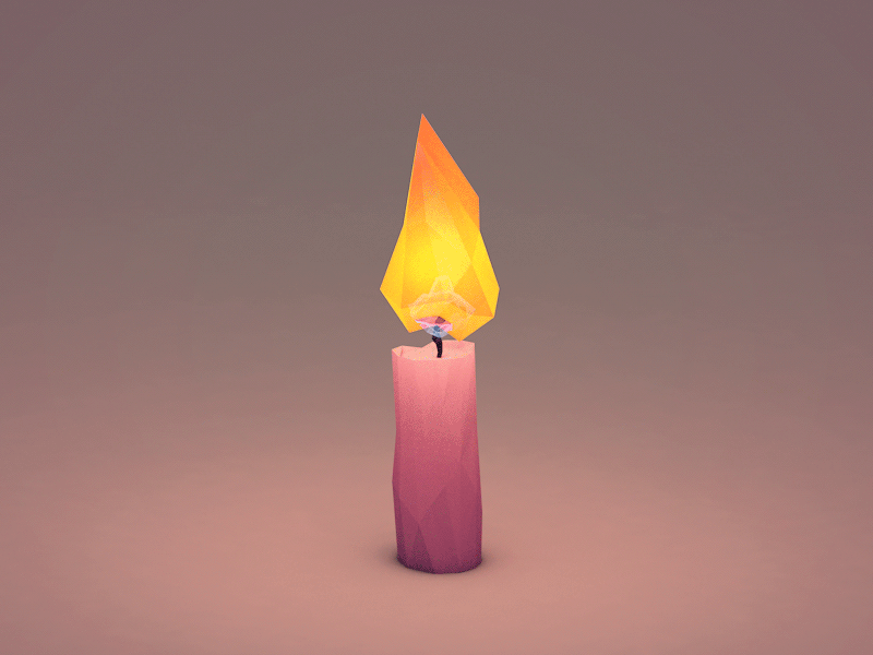 Burning Candle 3d animation c4d candle cinema 4d fire flame illustration lowpoly motion render stop motion