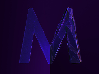M (Irradiance Cache) 3d c4d cinema 4d illustration irradiance cache letter low poly lowpoly m prepass render
