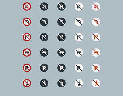 Traffic Signs - Prohibitory Signs (Gray Background) prohibitory signs road road signs roadtrip safety traffic traffic signs