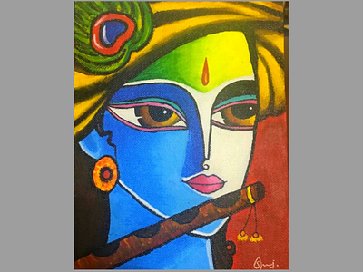 Abstract art - krishna acrylicart painting art